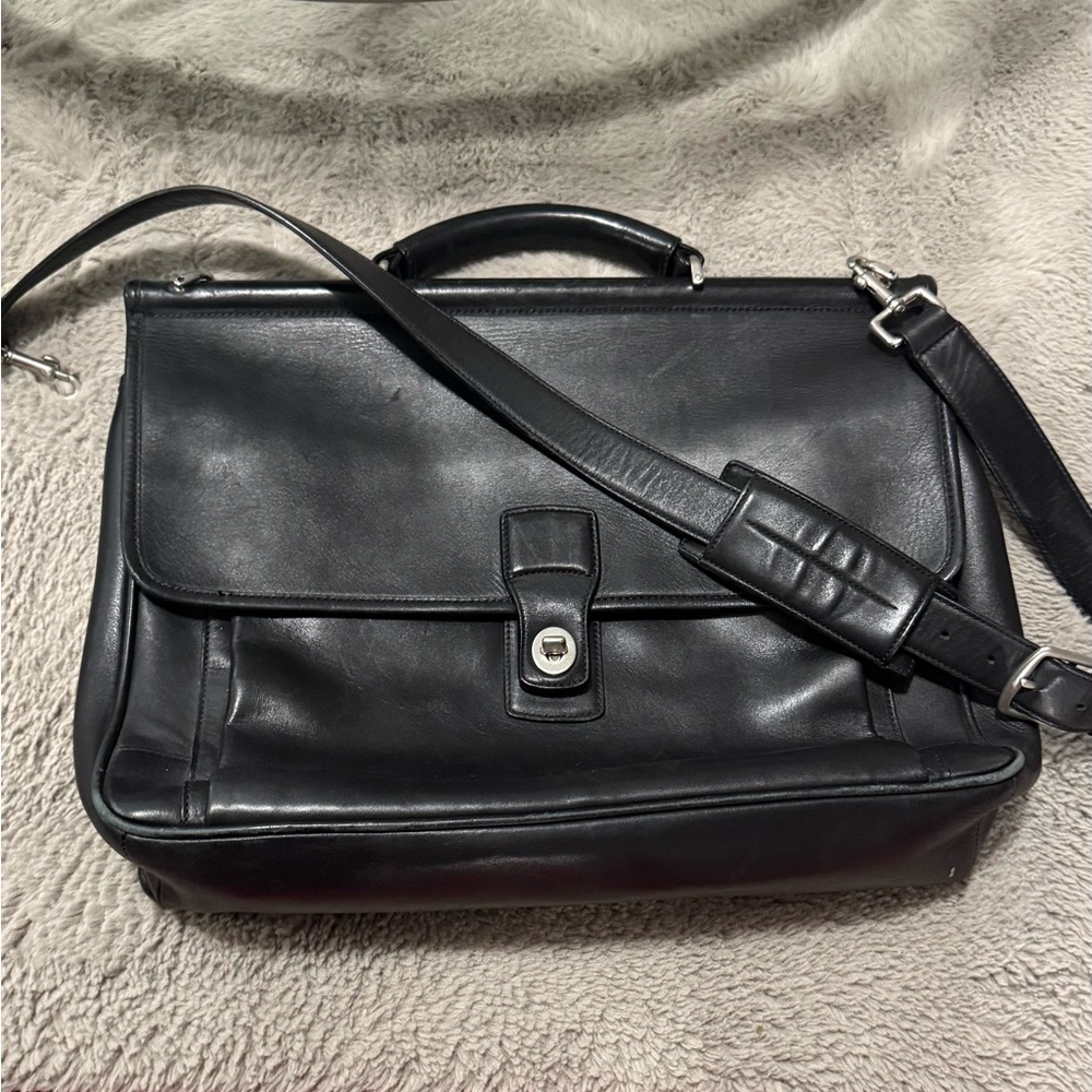 Coach 5266 Vintage Beekman Black Briefcase/Laptop Bag W/Turnlock